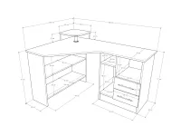 CT 33 Számítógépasztal BL méretrajz